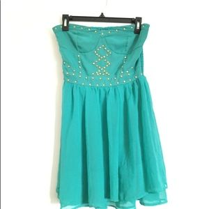 Charlotte Russe Teal Strapless Dress